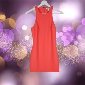 Elizabeth and James Coral Orange Dress Mini Sleeveless Bodycon Dress